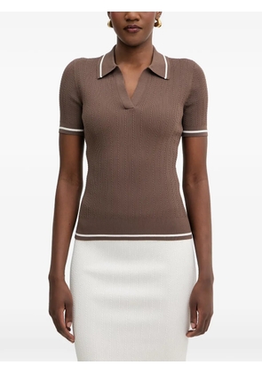 Armani Exchange cable-knit T-shirt - Brown