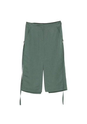 Patrizia Pepe Fly-logo side-tie midi skirt - Green