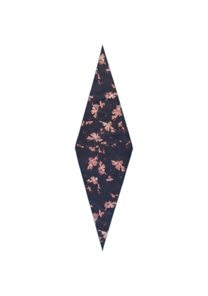 Zegna floral-print diamond-shaped scarf - Blue