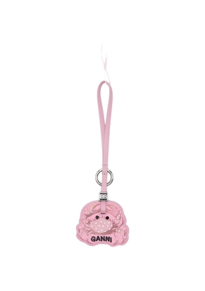 GANNI crab-motif crystal-embellished keyring - Pink