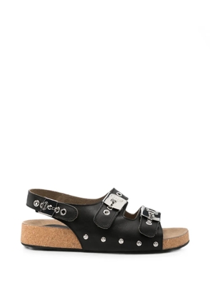 Scholl Luna black leather sandals
