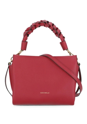 Coccinelle braided-handle pebbled shoulder bag - Red