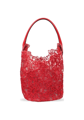 Ermanno Scervino floral-lace bucket bag - Red