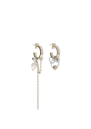 Justine Clenquet Nathan asymmetric pearl-embellished earrings - Gold