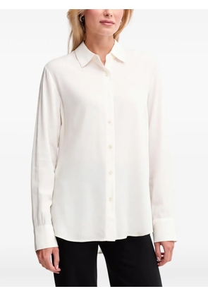 Benetton textured button shirt - White