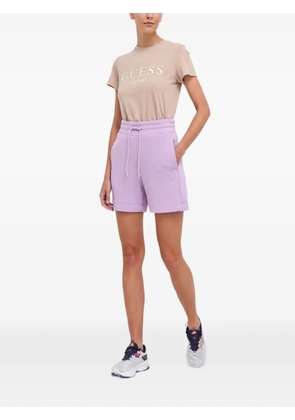 GUESS USA Scuba drawstring logo-patch shorts - Purple