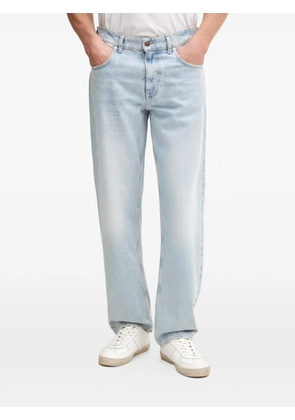 GUESS USA Damon logo-patch straight-leg jeans - Blue