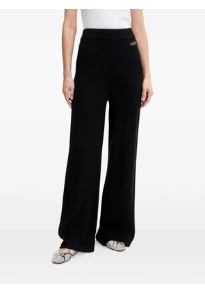 Armani Exchange knitted-knit wide-leg trousers - Black