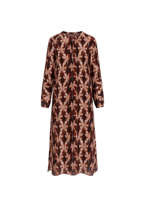 one season Long Genie graphic-print maxi dress - Brown