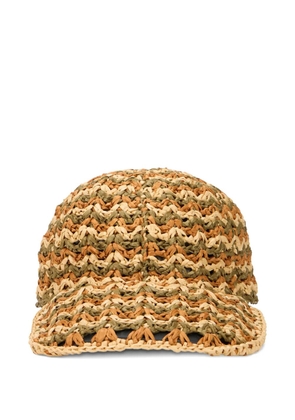 Alberta Ferretti woven zig-zag baseball cap - Neutrals