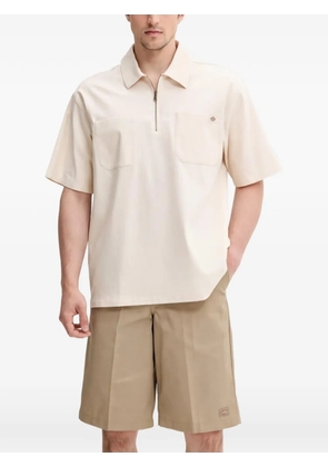 DICKIES half-zip logo-patch polo shirt - Neutrals