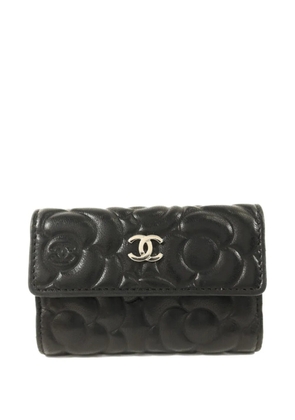 CHANEL Pre-Owned Camellia CC key pouch - Black