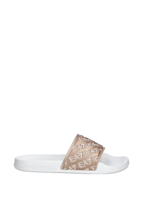 Ea7 Emporio Armani logo-embossed slides - Neutrals