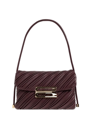 Victoria Beckham Soft Dorian pleated leather shoulder bag - Brown