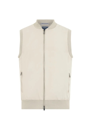 Fedeli zip-up ribbed-trim vest - Neutrals