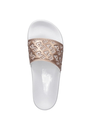 Ea7 Emporio Armani logo-embossed slides - Neutrals