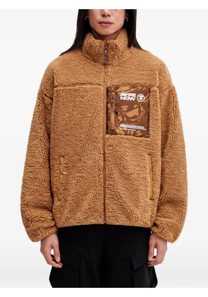 AAPE BY *A BATHING APE® zip-up fleece sweatshirt - Brown