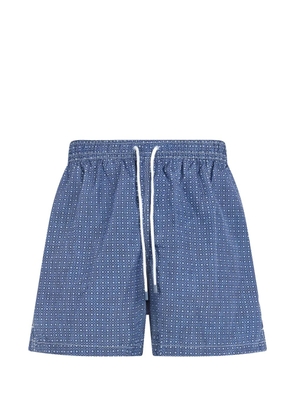 Fedeli geometric-print drawstring swim shorts - Blue