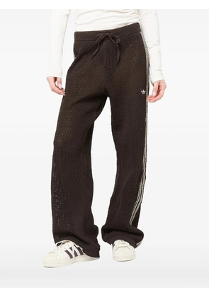 adidas mesh-knit side-stripe track pants - Brown