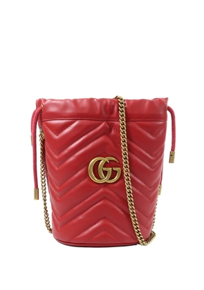 Gucci Pre-Owned GG Marmont leather bucket bag - Red