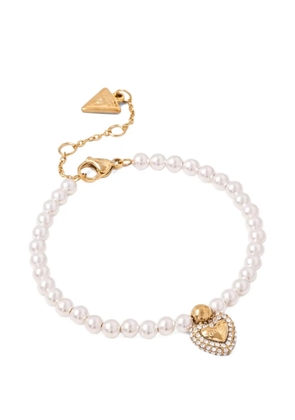 GUESS USA Beloved heart-charm beaded bracelet - Gold