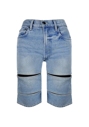 Contessa Mills Arcana leather-piped shorts - Blue