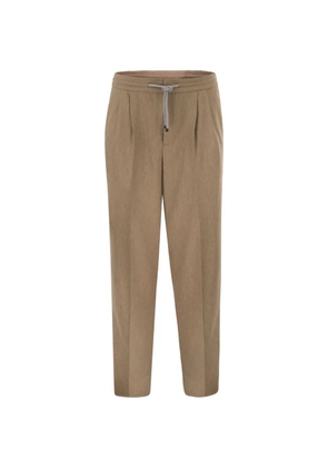 Brunello Cucinelli pleated drawstring trousers - Neutrals