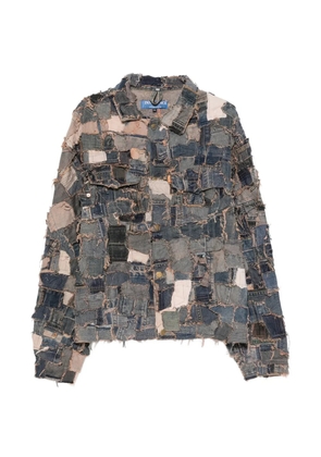 INNOCENCE NYC patchwork frayed denim jacket - Blue