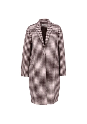 Vintage houndstooth-pattern single-breasted coat - Brown