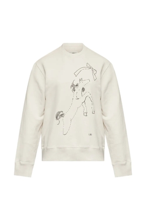 MM6 Maison Margiela horse-print unbrushed-cotton sweatshirt - Neutrals