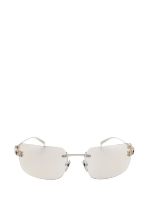 Gucci Eyewear rimless logo-plaque rectangle-frame sunglasses - Silver