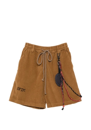 Song For The Mute logo-embroidered corduroy shorts - Brown