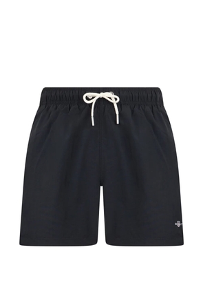 Gant drawstring logo-embroidered swim shorts - Black