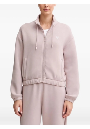 GUESS USA rhinestone-embellished zip-up sweatshirt - Pink