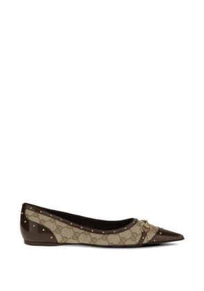 Gucci Horsebit studded ballet flats - Neutrals