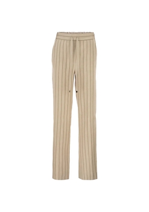 Antonelli pinstriped slim-fit trousers - Neutrals