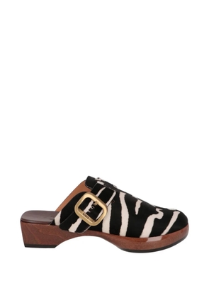 Tod's zebra-print buckle-fastening mules - Black