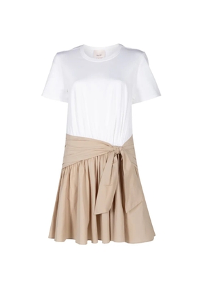 Cinq A Sept Leslie tie-waist pleated dress - White