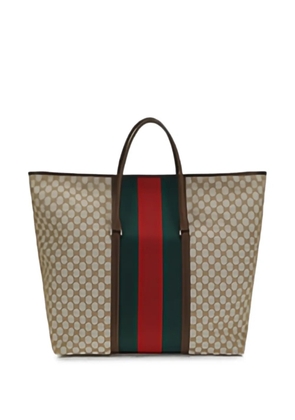 Gucci GG Web-stripe tote bag - Brown