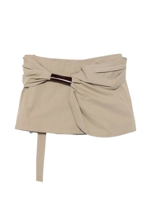 Hyein Seo knotted mini skirt - Neutrals