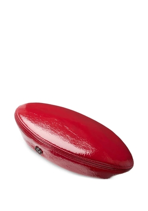Maison Michel Idaho patent-finish pillbox hat - Red