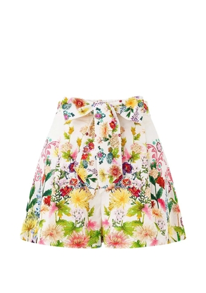 Camilla floral-print tie-waist shorts - Neutrals