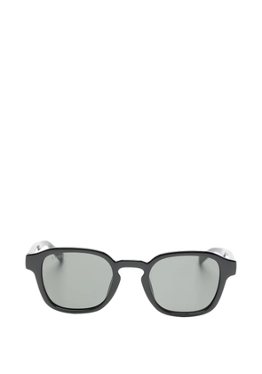 Gucci Eyewear Web-stripe geometric-frame sunglasses - Black