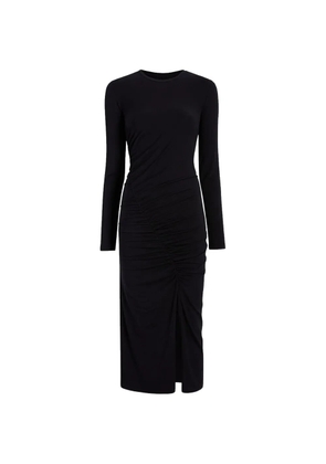 Another Tomorrow ruched long-sleeve dress - Black