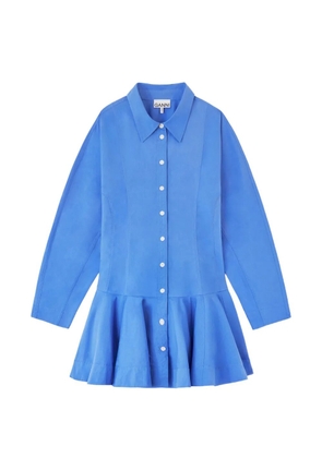 GANNI shirt dress in blue cotton