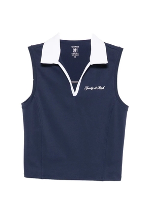 Sporty & Rich sleeveless contrast-collar top - Blue
