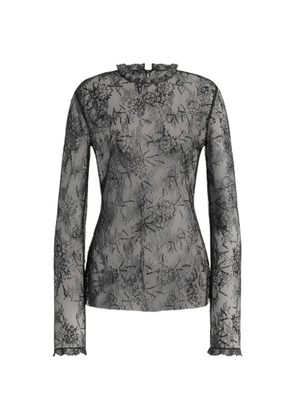 Alberta Ferretti lace long-sleeve blouse - Black