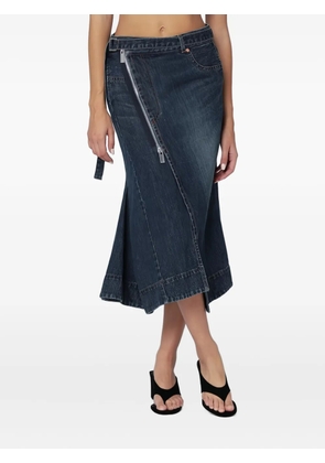 sacai zip detail skirt - Blue
