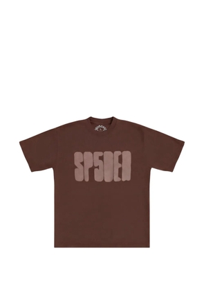 SP5DER focused logo-print T-shirt - Brown