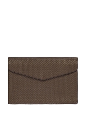 Zegna Pelle Tessuta clutch bag - Brown